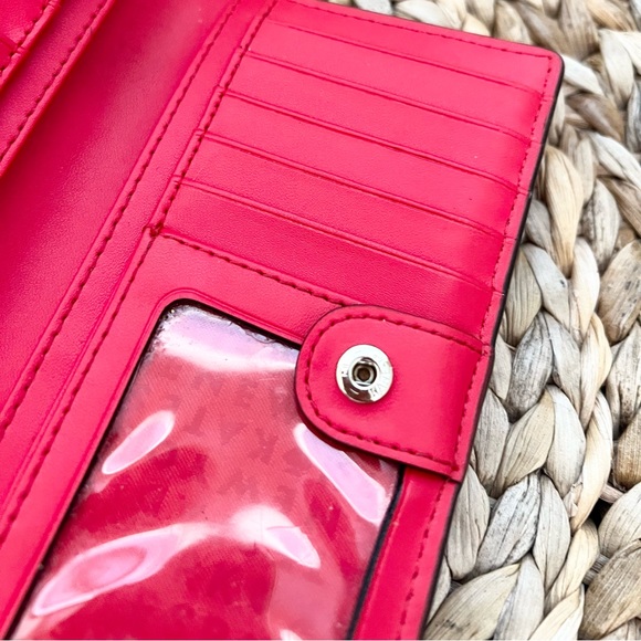 Kate Spade red leather flip open wallet - Picture 7 of 8